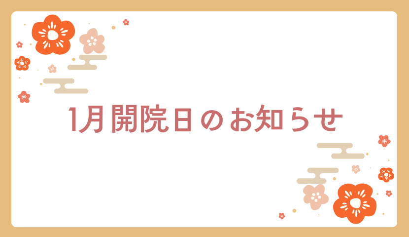 🎍2026年1月の診療予定について✨
